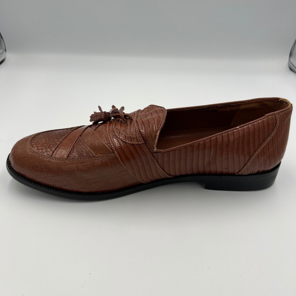 Belvedere Mens Brown Genuine Snakeskin All Leather Brogue Loafer Shoe Size 10 - Picture 10 of 16